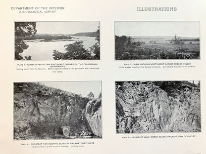 Antique 1940 Columbiana and Montevallo, Alabama Rock Formation Photographs –  US Geological Survey –  Shelby, Coosa, Chilton County, AL
