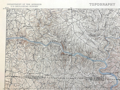 Antique Gaffney, South Carolina 1909 US Geological Survey Topographic Map – Blacksburg, Cherokee Falls, Cherokee, Cleveland County, NC SC
