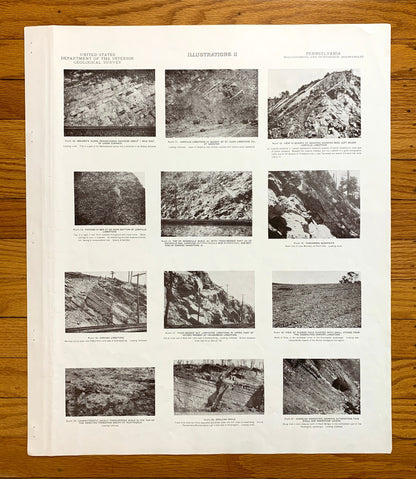 Antique 1945 Huntingdon and Hollidaysburg, Pennsylvania Rock Formation Photographs – US Geological Survey – Walker, Smithfield, Juniata, PA