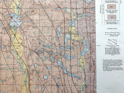 Antique Barrett, Minnesota 1912 US Geological Survey Topographic Map – Elbow Lake, Sanford, Swan Lake, Douglas, Grant, Stevens County, MN