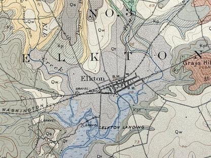 Antique Elkton, Maryland 1920 US Geological Survey Topographic Map – Northeast, Chesapeake City, New Castle, Chester, Cecil, County, DE PA