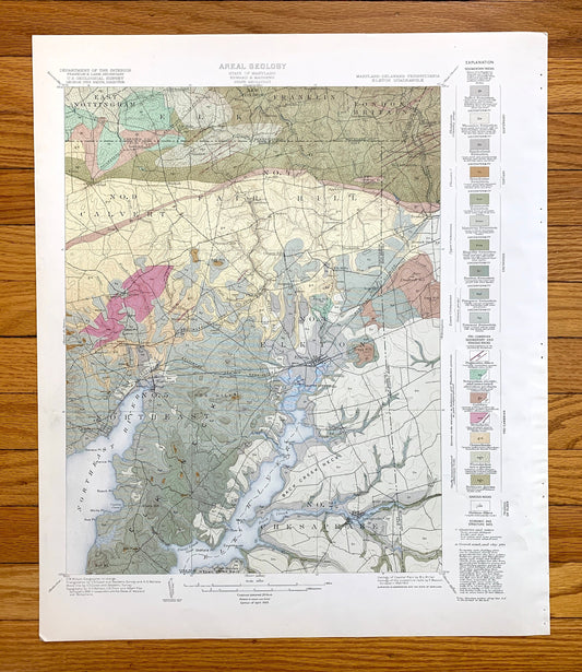Antique Elkton, Maryland 1920 US Geological Survey Topographic Map – Northeast, Chesapeake City, New Castle, Chester, Cecil, County, DE PA