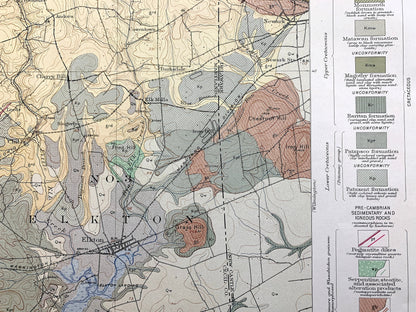 Antique Elkton, Maryland 1920 US Geological Survey Topographic Map – Northeast, Chesapeake City, New Castle, Chester, Cecil, County, DE PA