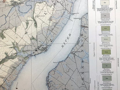 Antique Wilmington, Delaware 1920 US Geological Survey Topographic Map – Newcastle County, Delaware City, Christiana, Brandywine, Newport DE