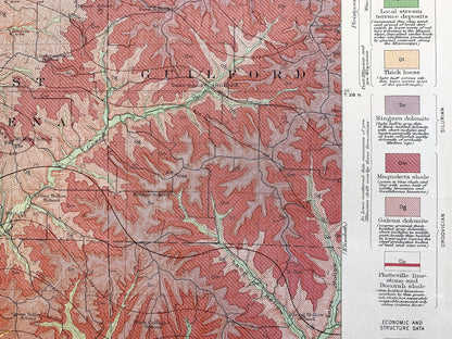 Antique Galena, Illinois 1915 US Geological Survey Topographic Map – Menominee, Rawlins, Scales Mound, Rice, Hanover, Bremen, Aiken, Iowa IL