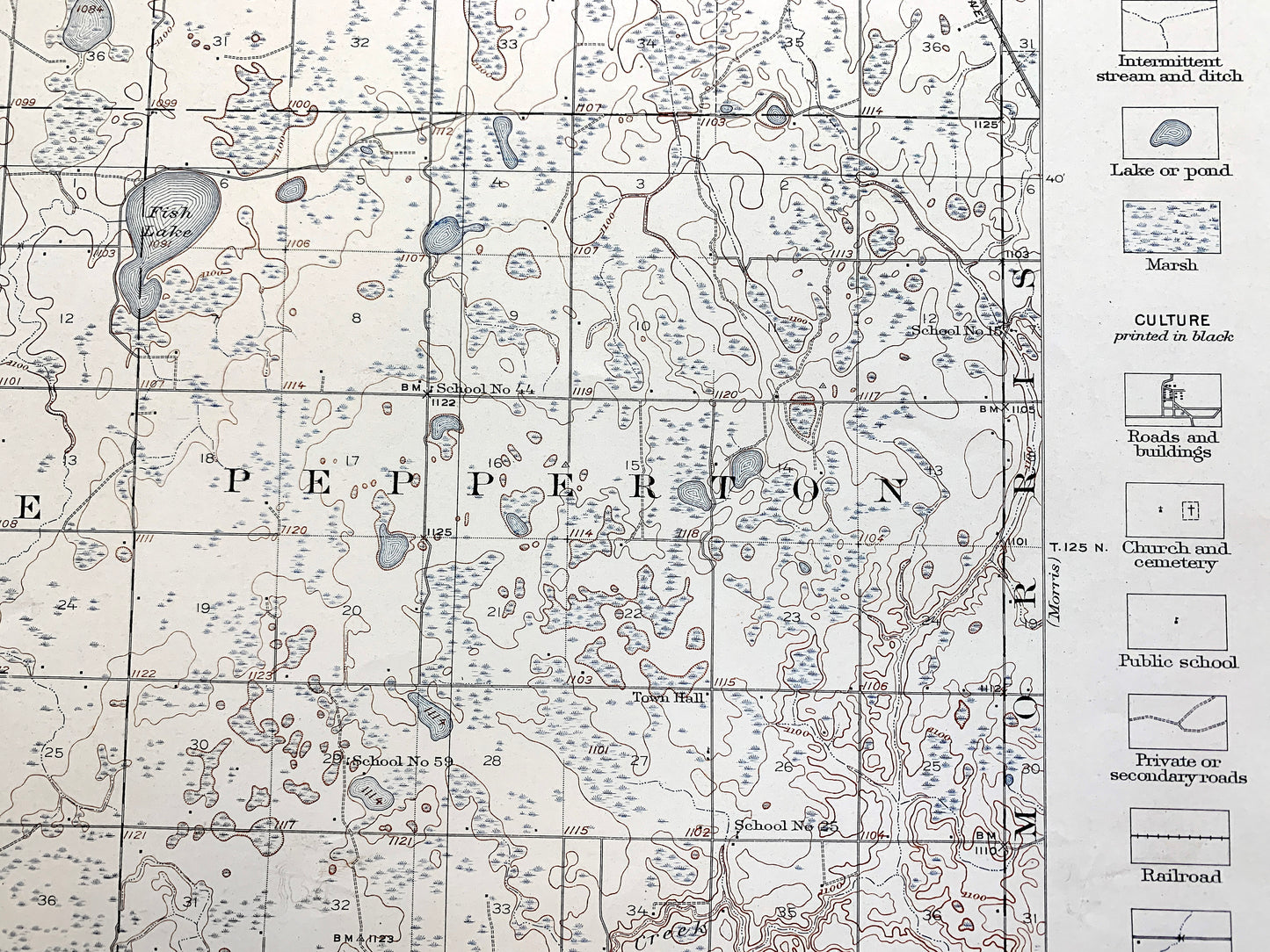 Antique Chokio, Minnesota 1912 US Geological Survey Topographic Map – Alberta, Moonshine, Baker, Scott, Big Stone County, Stevens County, MN