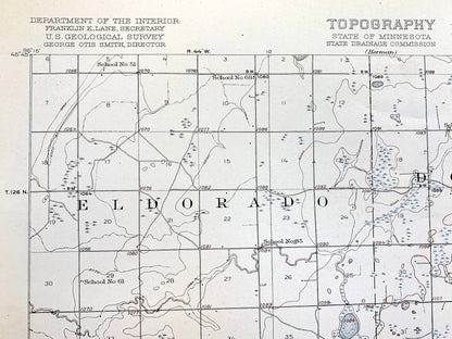 Antique Chokio, Minnesota 1912 US Geological Survey Topographic Map – Alberta, Moonshine, Baker, Scott, Big Stone County, Stevens County, MN