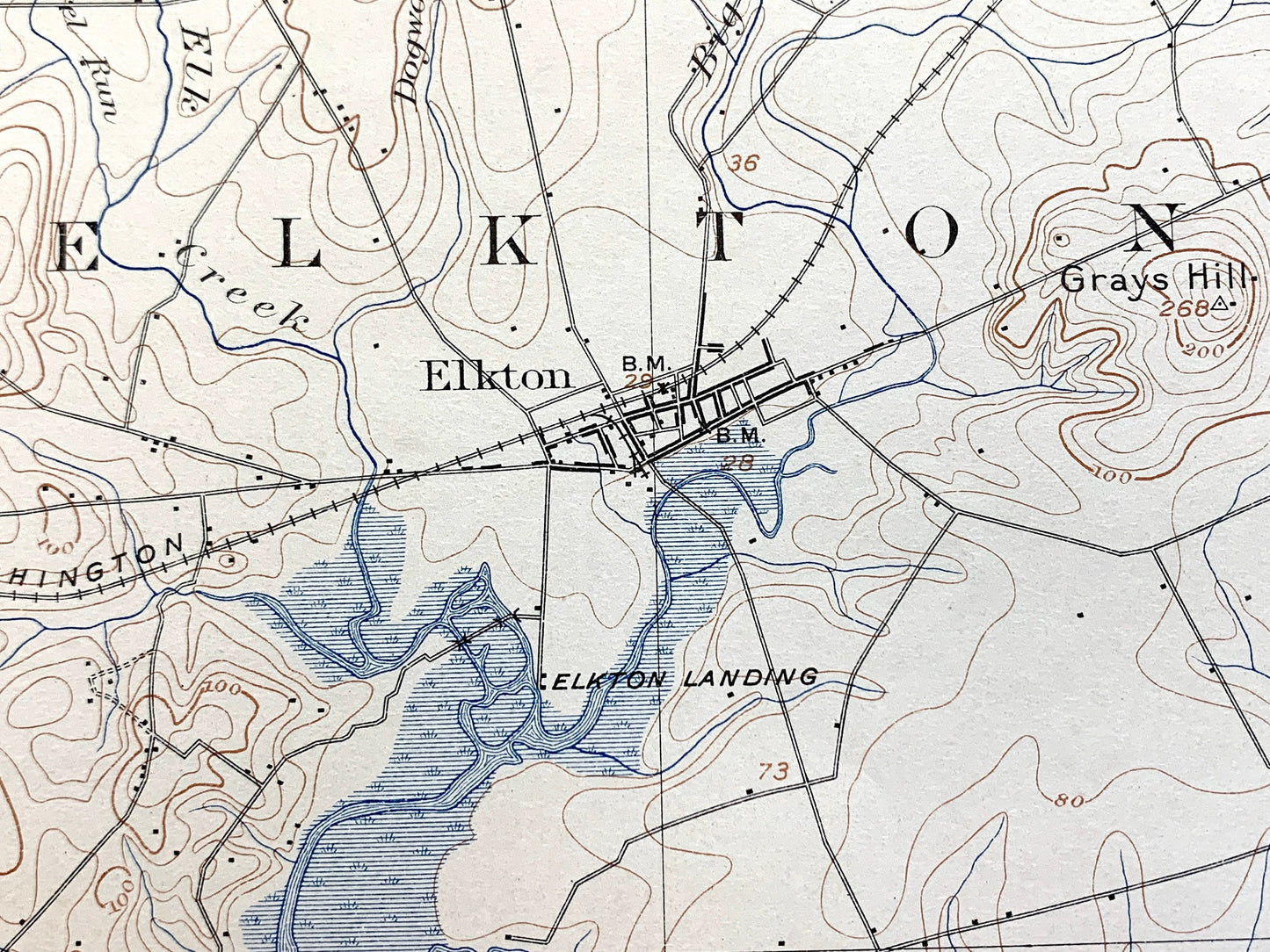 Antique Elkton, Maryland 1900 US Geological Survey Topographic Map – Northeast, Chesapeake City, New Castle, Chester, Cecil, County, DE PA
