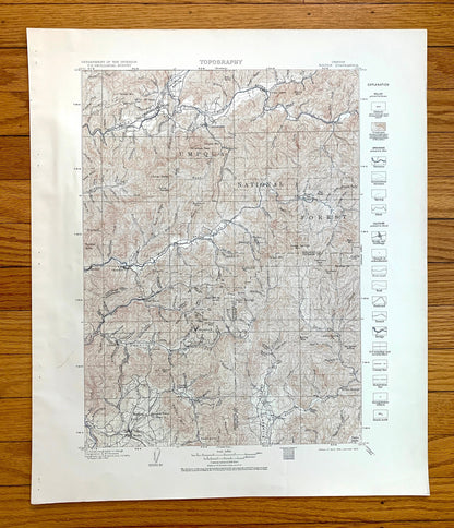 Antique Riddle, Oregon 1904 US Geological Survey Topographic Map – Douglas County, Winona, Merlin, Greenback, Perdue, Hugo, Forest Queen OR