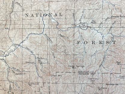 Antique Riddle, Oregon 1904 US Geological Survey Topographic Map – Douglas County, Winona, Merlin, Greenback, Perdue, Hugo, Forest Queen OR