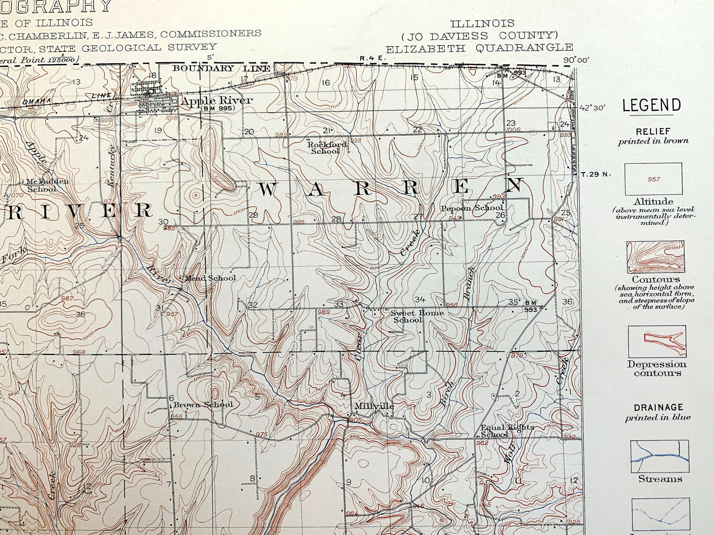 Antique Elizabeth, Illinois 1911 US Geological Survey Topographic Map – Apple River, Stockton, Scales Mound, Derinda, Joe Daviess County IL