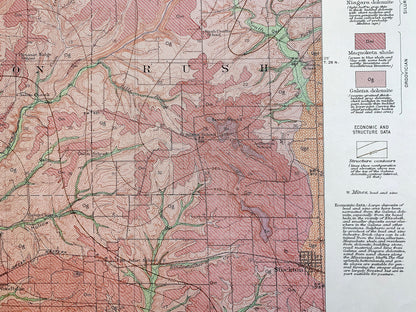 Antique Elizabeth, Illinois 1915 US Geological Survey Topographic Map – Apple River, Stockton, Scales Mound, Derinda, Joe Daviess County, IL