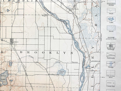 Antique Anoka, Minnesota 1902 US Geological Survey Topographic Map – Minneapolis, Twin Cities, Crystal Lake, Golden Valley, Fridley Champlin