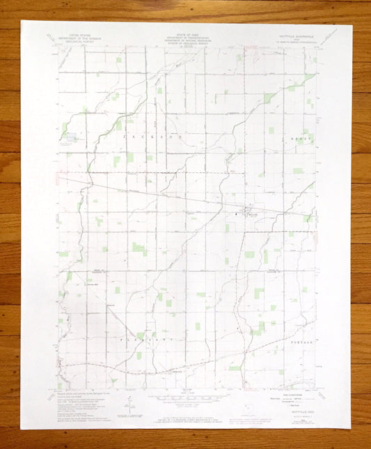 Antique Hoytville, Ohio 1960 US Geological Survey Topographic Map — Wood, Hancock County, Jackson, Henry, Pleasant, Portage, Butlers Mill OH