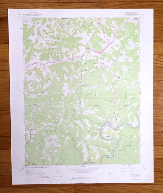 Antique Ivydale, West Virginia 1966 US Geological Survey Topographic Map – Calhoun, Clay, Roane County, Geary, Otter, Henry, Washington WV