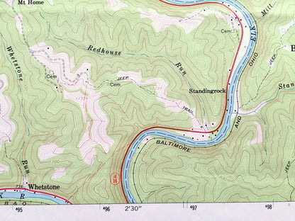 Antique Ivydale, West Virginia 1966 US Geological Survey Topographic Map – Calhoun, Clay, Roane County, Geary, Otter, Henry, Washington WV