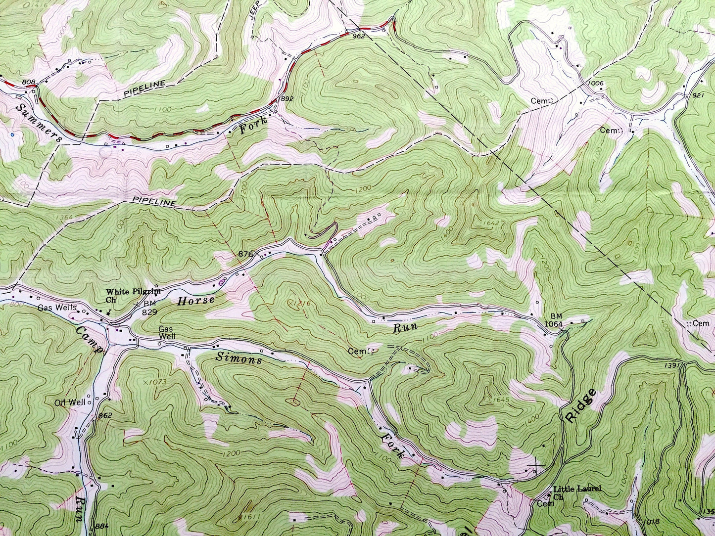 Antique Ivydale, West Virginia 1966 US Geological Survey Topographic Map – Calhoun, Clay, Roane County, Geary, Otter, Henry, Washington WV