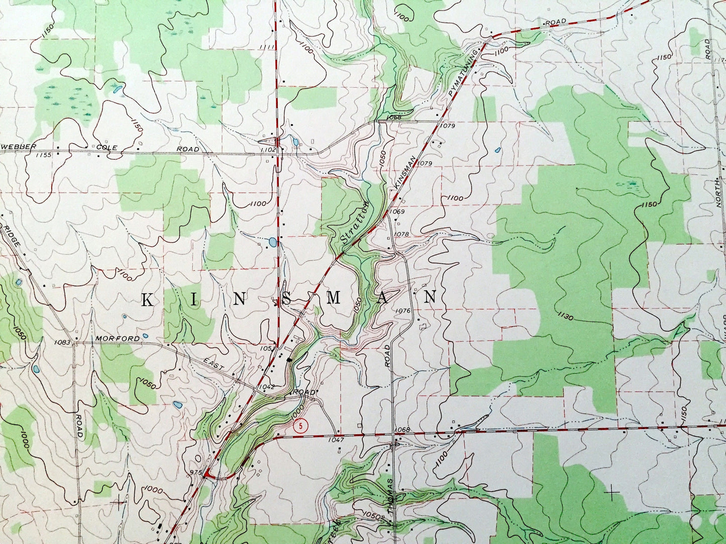 Antique Kinsman, Ohio 1961 US Geological Survey Topographic Map — Ashtabula, Trumbull County, Gustavus, OH, Mercer, Crawford County, PA