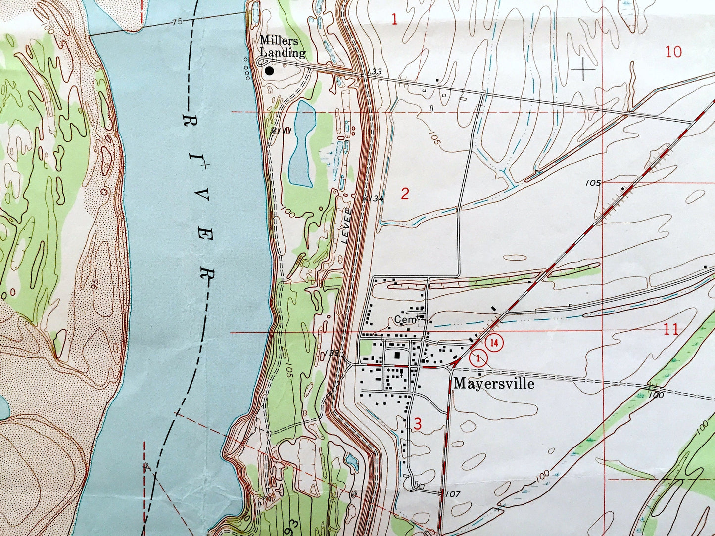 Antique Mayersville, Mississippi 1970 US Geological Survey Topographic Map — Issaquena County, Cottonwood, MS, East Carroll Parish, Addie LA