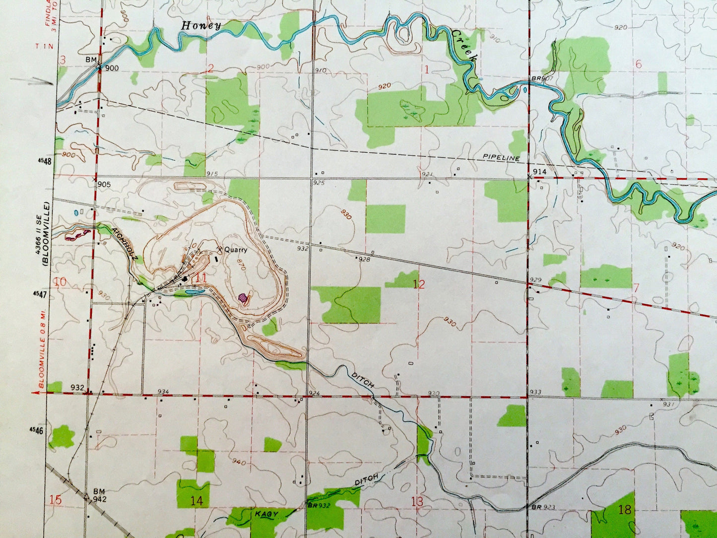 Antique Attica, Ohio 1960 US Geological Survey Topographic Map – Seneca County, Scipio, Reed, Bloom, Venice, Siam, Caroline, St Stephens, OH
