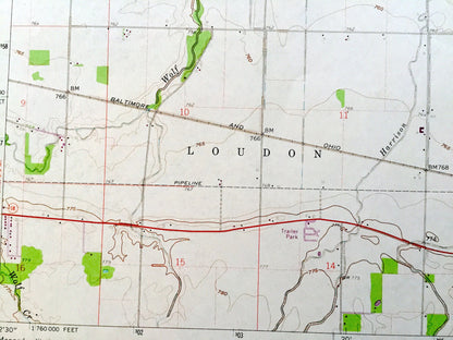 Antique Bascom, Ohio 1960 US Geological Survey Topographic Map — Seneca County, Jackson, Liberty, Loudon, Hopewell, Kansas, Amsden, Iler, OH