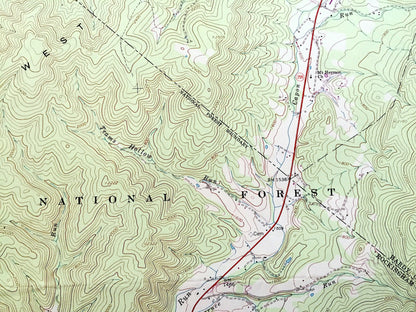 Antique Bergton, Virginia 1967 US Geological Survey Topographic Map – Rockingham County, VA, Hardy County, South Fork, Lost River, WV