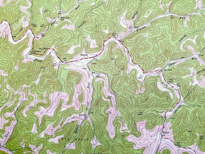 Antique Chloe, West Virginia 1966 US Geological Survey Topographic Map — Calhoun, Braxton, Clay, Roane County, Washington, Birch, Geary, WV