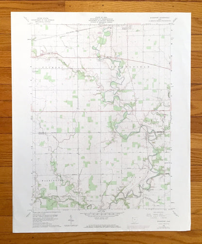 Antique Evansport, Ohio 1960 US Geological Survey Topographic Map — Williams, Defiance County, Pulaski, Springfield, Washington, Tiffin, OH