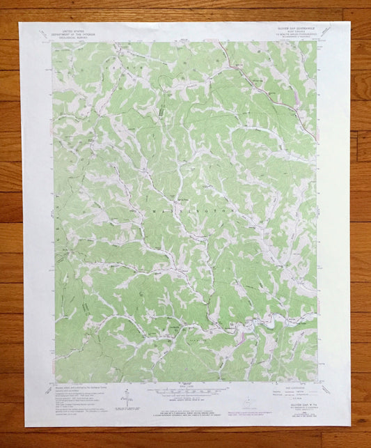 Antique Glover Gap, West Virginia 1960 US Geological Survey Topographic Map – Marion, Wetzel County, Church, Mannington, Grant, Brink, WV