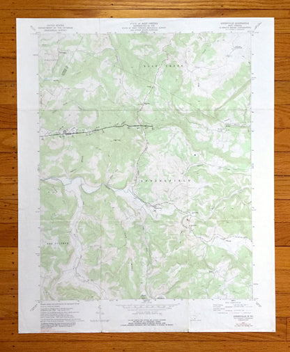 Antique Greenville, West Virginia 1971 US Geological Survey Topographic Map – Summers, Monroe County, Talcott, Forest Hill, Wolf Creek, WV