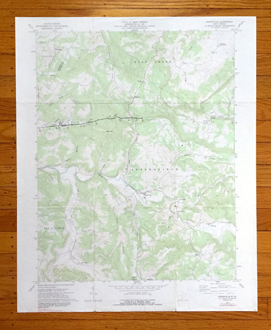 Antique Greenville, West Virginia 1971 US Geological Survey Topographic Map – Summers, Monroe County, Talcott, Forest Hill, Wolf Creek, WV