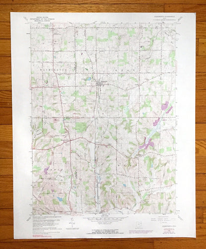 Antique Homeworth, Ohio 1960 US Geological Survey Topographic Map — Stark, Columbiana County, Washington, Knox, Paris, Chambersburg, OH