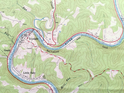 Antique Ivydale, West Virginia 1966 US Geological Survey Topographic Map – Calhoun, Clay, Roane County, Geary, Otter, Henry, Washington WV
