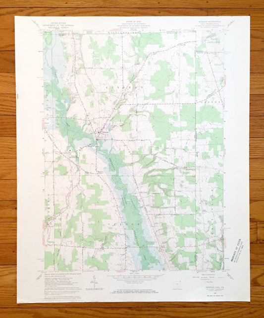 Antique Kinsman, Ohio 1961 US Geological Survey Topographic Map — Ashtabula, Trumbull County, Gustavus, OH, Mercer, Crawford County, PA
