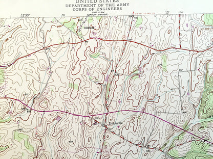 Antique Libertytown, Maryland 1944 US Geological Survey Topographic Map – Frederick, Carroll County, Oldfield, Unionville, Linganore, MD