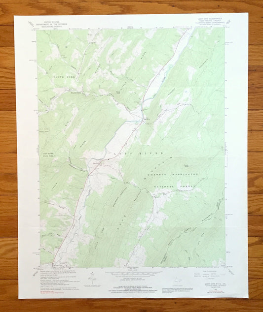 Antique Lost City, West Virginia 1966 US Geological Survey Topographic Map – Hardy County, Lost River, South Fork, WV, Shenandoah County, VA