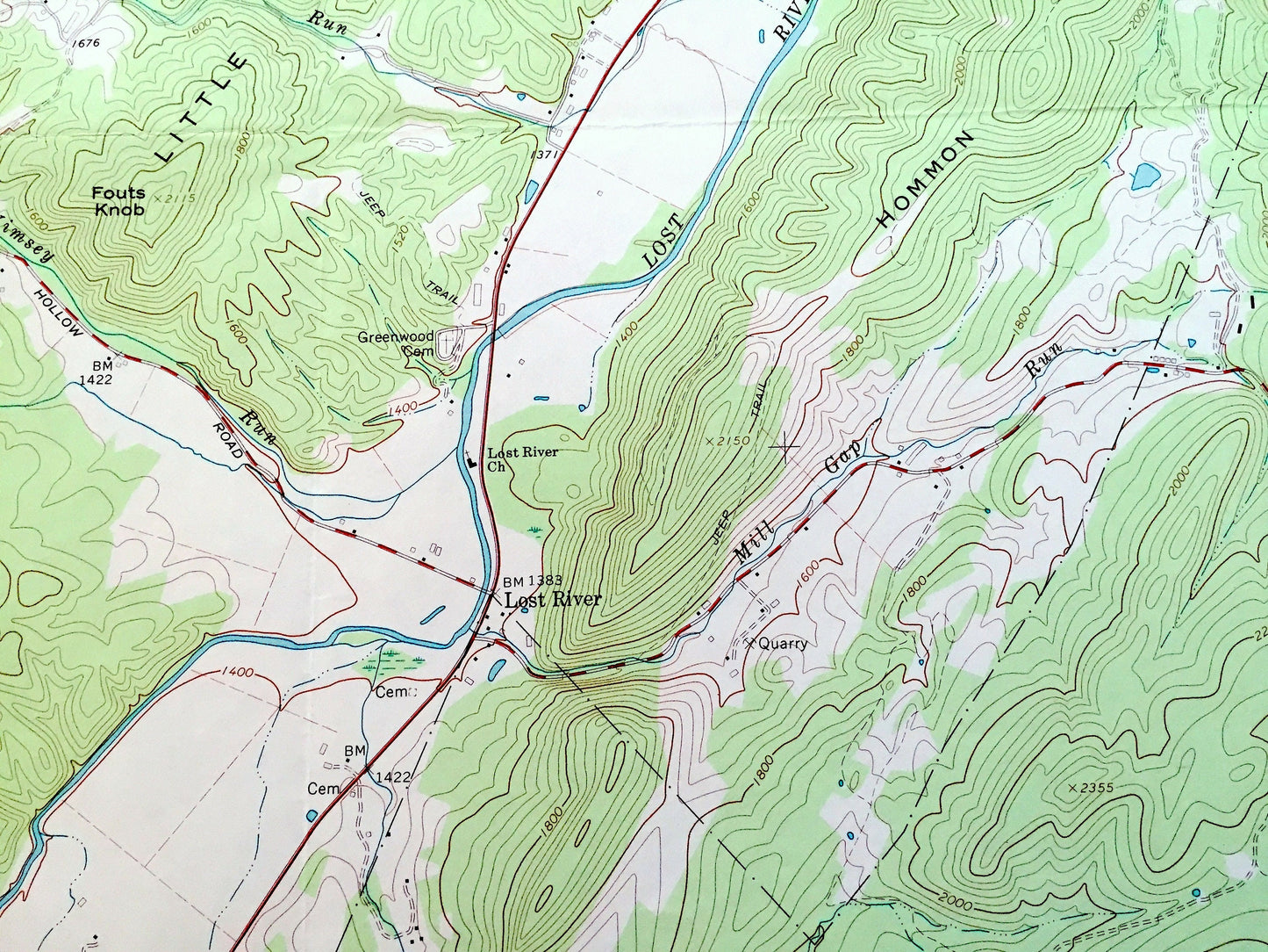 Antique Lost City, West Virginia 1966 US Geological Survey Topographic Map – Hardy County, Lost River, South Fork, WV, Shenandoah County, VA