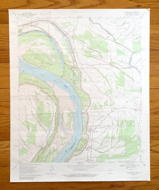 Antique Mayersville, Mississippi 1970 US Geological Survey Topographic Map — Issaquena County, Cottonwood, MS, East Carroll Parish, Addie LA
