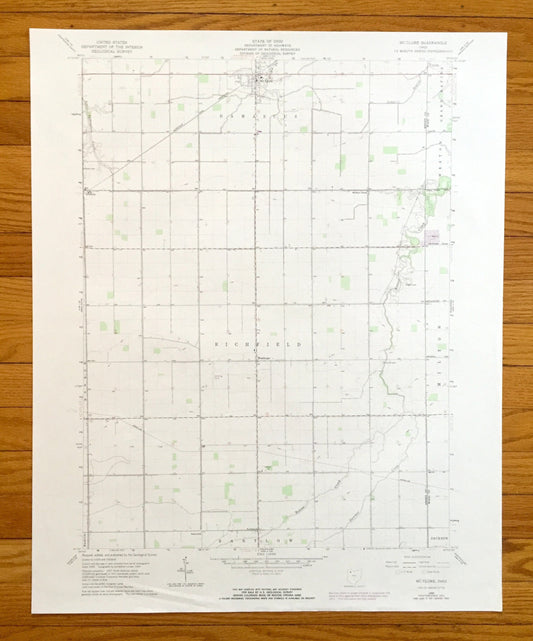 Antique McClure, Ohio 1960 US Geological Survey Topographic Map — Henry, Wood County, Damascus, Weston Grand Rapids, Richfield, Milton, OH