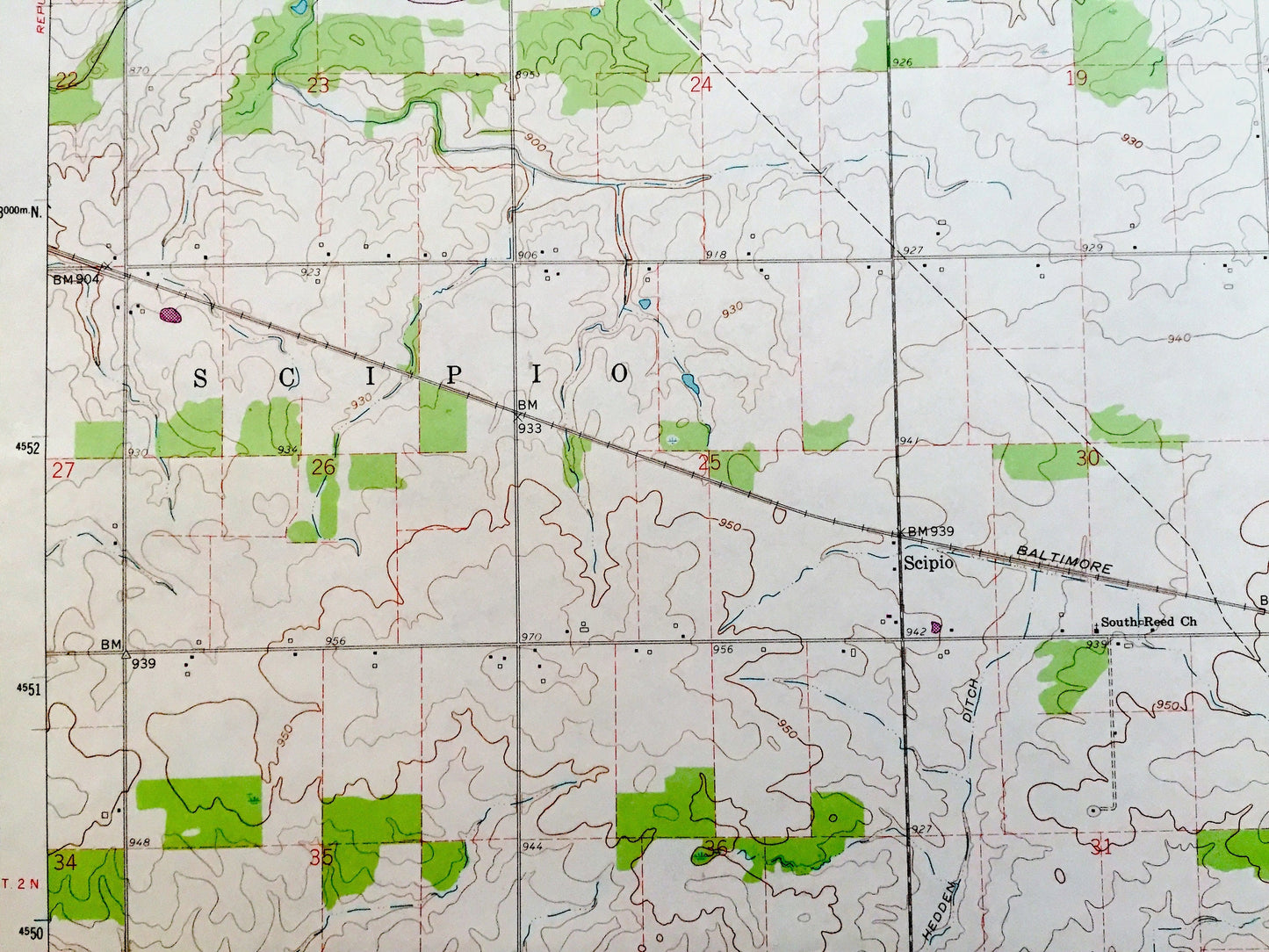 Antique Attica, Ohio 1960 US Geological Survey Topographic Map – Seneca County, Scipio, Reed, Bloom, Venice, Siam, Caroline, St Stephens, OH