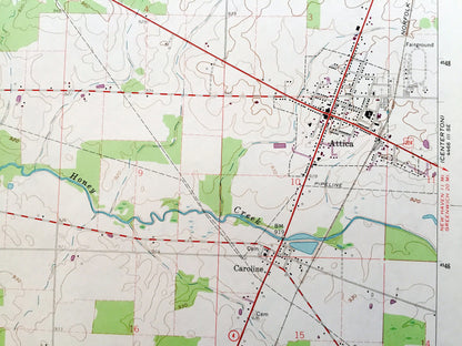 Antique Attica, Ohio 1960 US Geological Survey Topographic Map – Seneca County, Scipio, Reed, Bloom, Venice, Siam, Caroline, St Stephens, OH