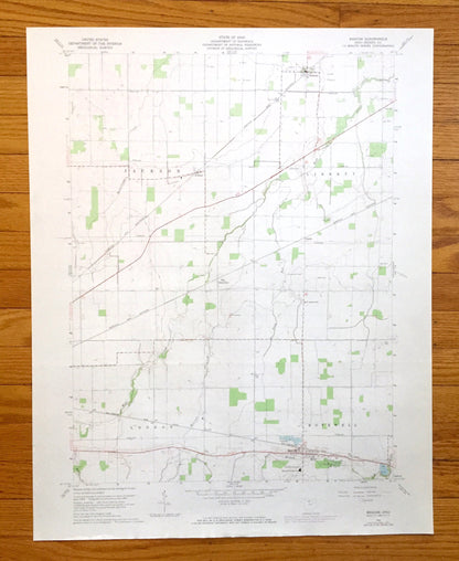 Antique Bascom, Ohio 1960 US Geological Survey Topographic Map — Seneca County, Jackson, Liberty, Loudon, Hopewell, Kansas, Amsden, Iler, OH