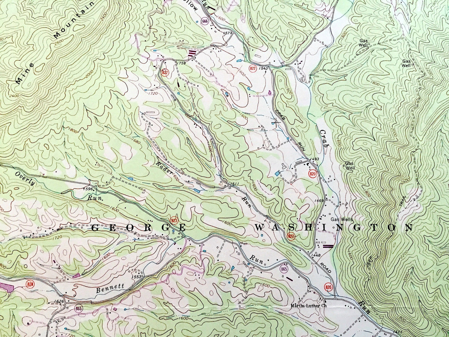 Antique Bergton, Virginia 1967 US Geological Survey Topographic Map – Rockingham County, VA, Hardy County, South Fork, Lost River, WV