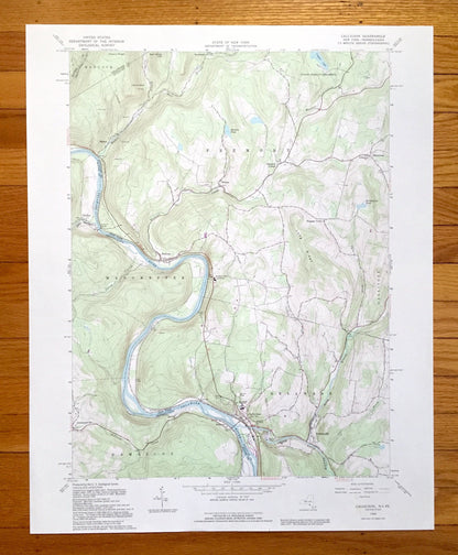 Antique Callicoon, New York 1992 US Geological Survey Topographic Map – Delaware, Sullivan County, Fremont, NY, Wayne County, Manchester, PA