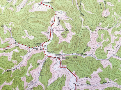 Antique Chloe, West Virginia 1966 US Geological Survey Topographic Map — Calhoun, Braxton, Clay, Roane County, Washington, Birch, Geary, WV