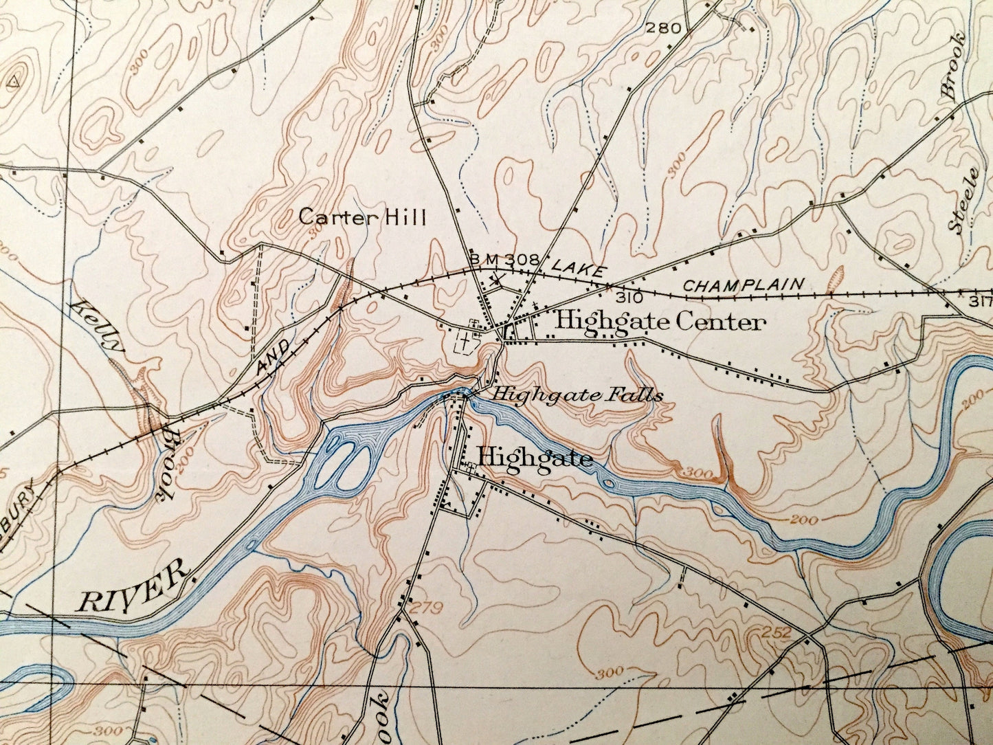 Antique St Albans, Vermont 1916 US Geological Survey Topographic Map – Lake Champlain, Swanton, North Hero, Highgate, Alburg, Sheldon, VT