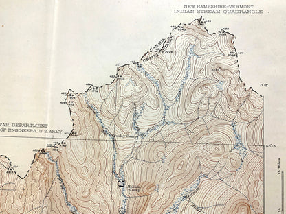 Antique Pittsburg, New Hampshire 1927 US Geological Survey Topographic Map – Clarksville, Happy Corner, Indian Stream, Connecticut Lake, NH