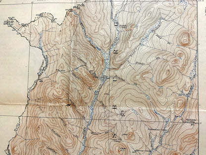Antique Pittsburg, New Hampshire 1927 US Geological Survey Topographic Map – Clarksville, Happy Corner, Indian Stream, Connecticut Lake, NH