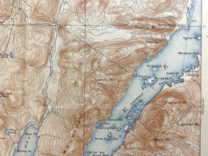 Antique Bolton Landing, New York 1900 US Geological Survey Topographic Map – Adirondacks, Lake George, Silver Bay, Horicon, Hague Schroon NY