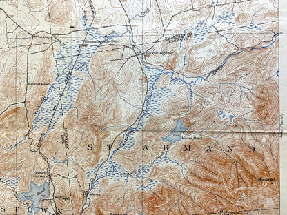 Antique Saranac Lake, New York 1904 US Geological Survey Topographic Map – Adirondacks, Brighton, Franklin, Harrietstown, St Armand, Elba NY
